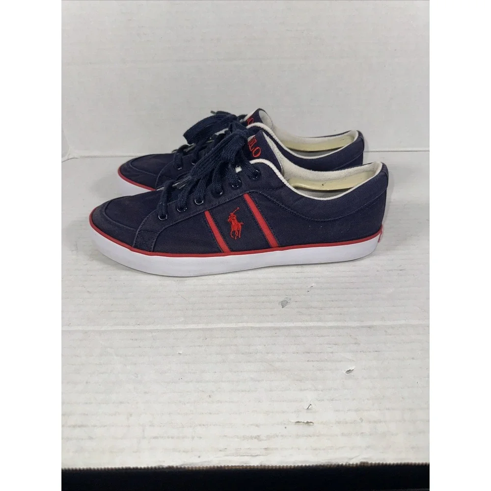 Polo‎ Ralph Lauren Men's Bolingbrook Shoe - Navy Red White Size 12 D